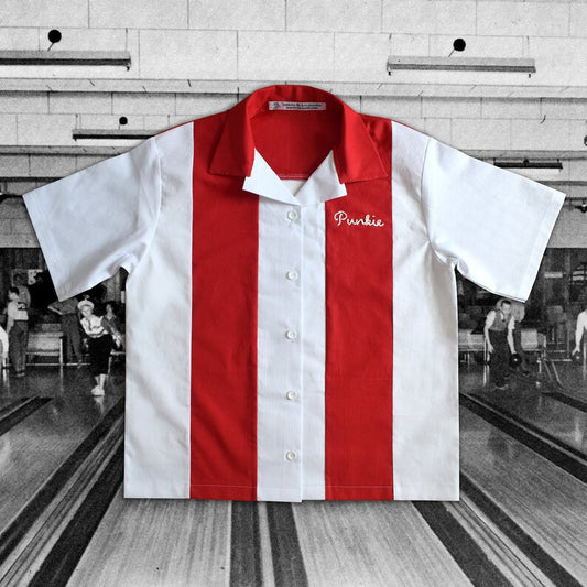 PUNKiE APPAREL Bowling Shirt | Cherry Red & White