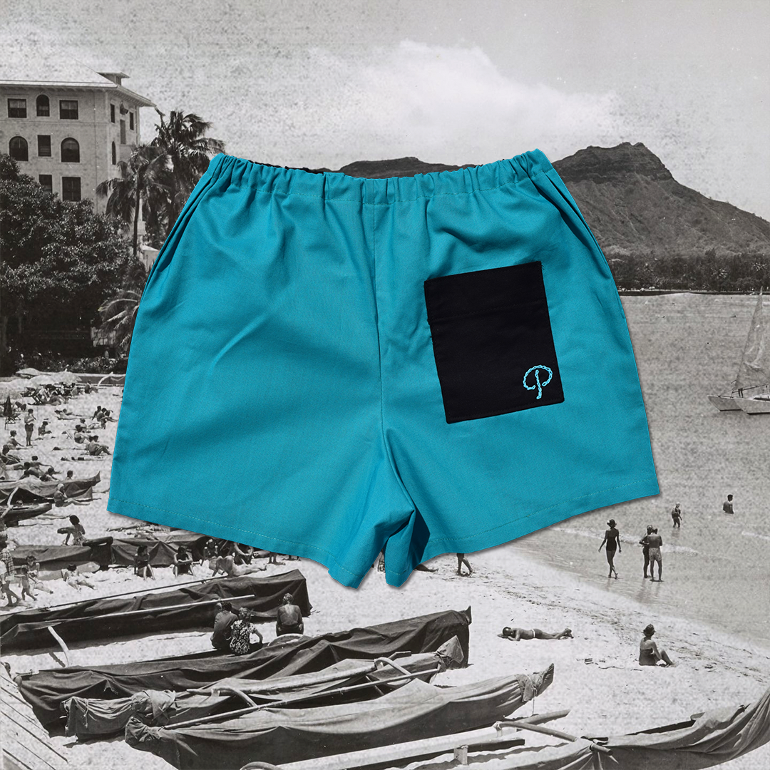 'Summer of Punkie' Bowling Shorts | Teal